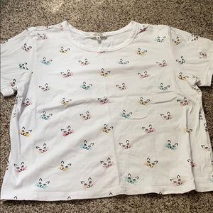 Messy Bun just chillin T-shirt with cat faces